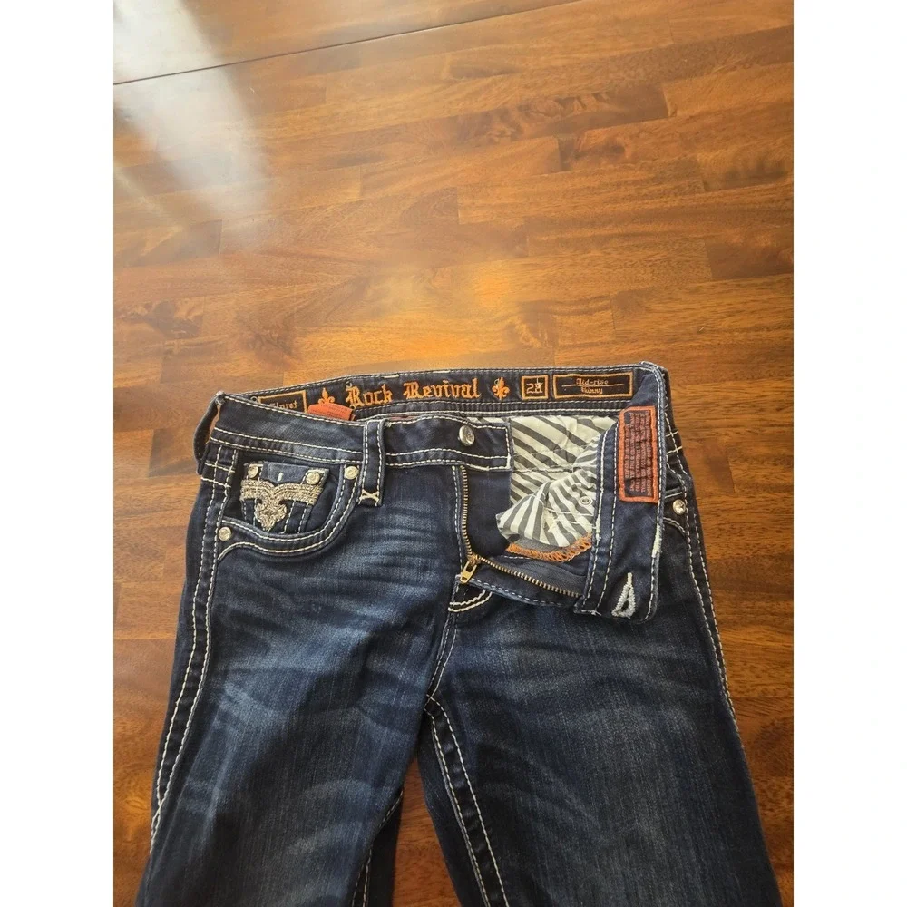 Rock Revival  Claret Women's Jeans Size‎ 28, Mid-Rise, Skinny Straight Fit